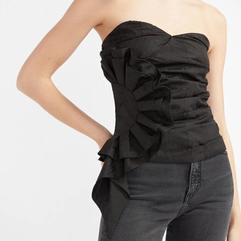 Express Womens Black Size Small Corset Bustier  Zip Up Sexy Top Cami
